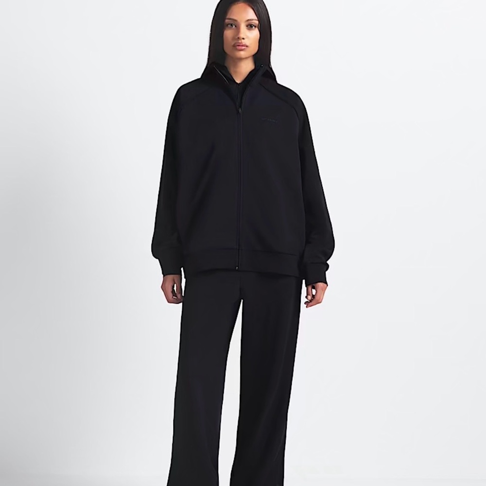 Nike x SKIMS Matte Tricot Oversized Track Jacket Obsidian Size Small NWOT